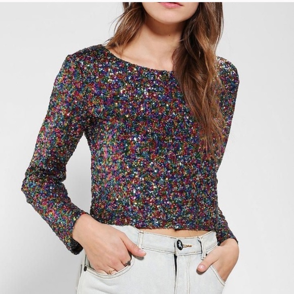 MINKPINK SEQUIN CROP TOP - Picture 10 of 11